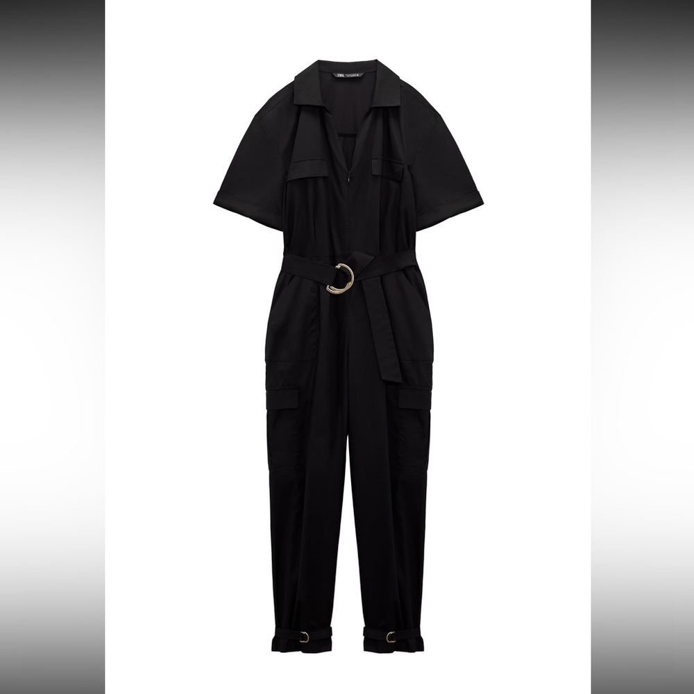 NWT Zara buckled poplin jumpsuit